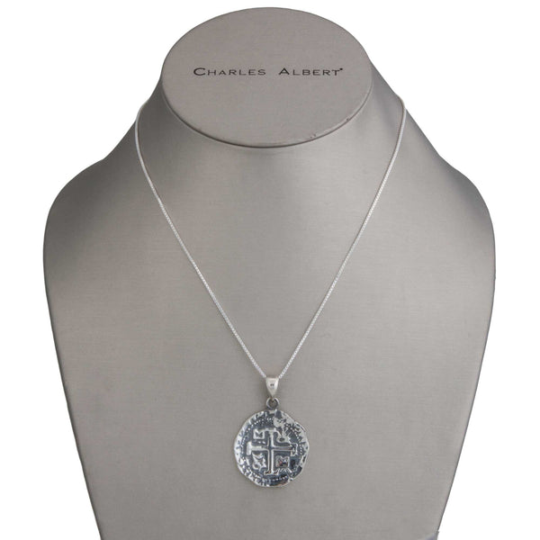 Charles Albert Sterling Silver Replica Treasure Coin Pendant Sterling Silver Pendants
