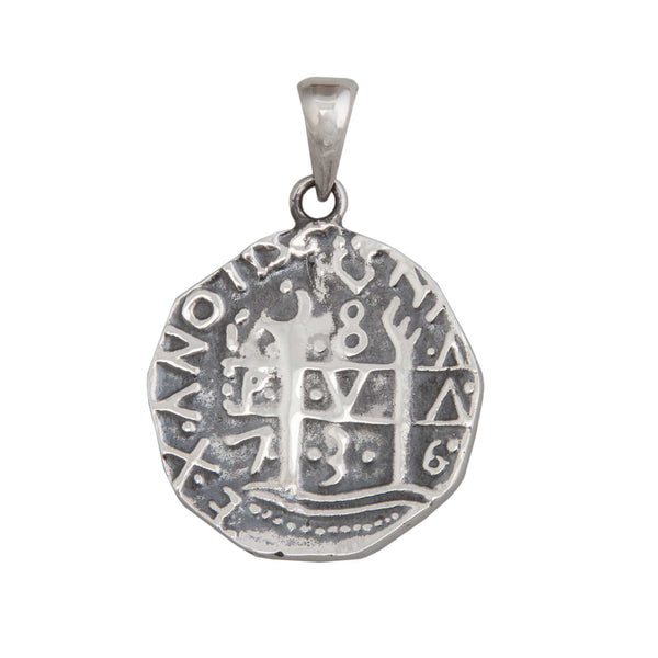 Charles Albert Sterling Silver Replica Treasure Coin Pendant Sterling Silver Pendants