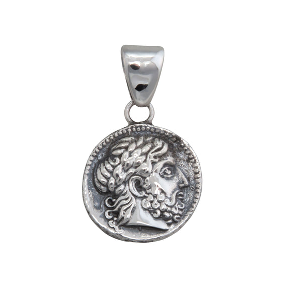 charles albert Sterling Silver Reversible Replica Greek Coin Pendant Sterling Silver Pendants