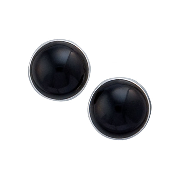 charles albert Sterling Silver Round Black Onyx Post Earrings Sterling Silver Earrings