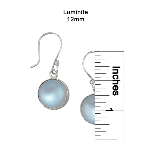 Charles Albert Sterling Silver Round Luminite Drop Earrings Sterling Silver Earrings