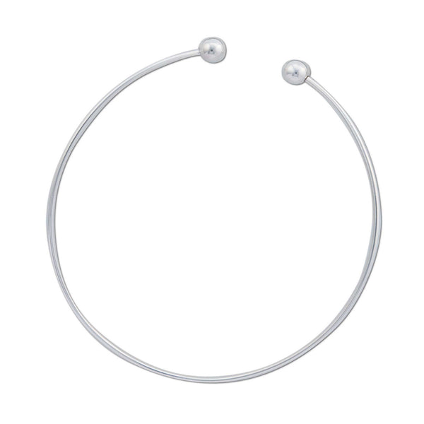 charles albert Sterling Silver Round Tube Neckwire with Removable Ball 15% Off - Discontinued Items