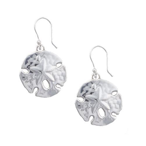 charles albert Sterling Silver Sand Dollar Drop Earrings Sterling Silver Earrings