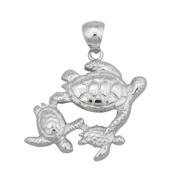 charles albert Sterling Silver Sea Turtle Family Pendant Sterling Silver Pendants