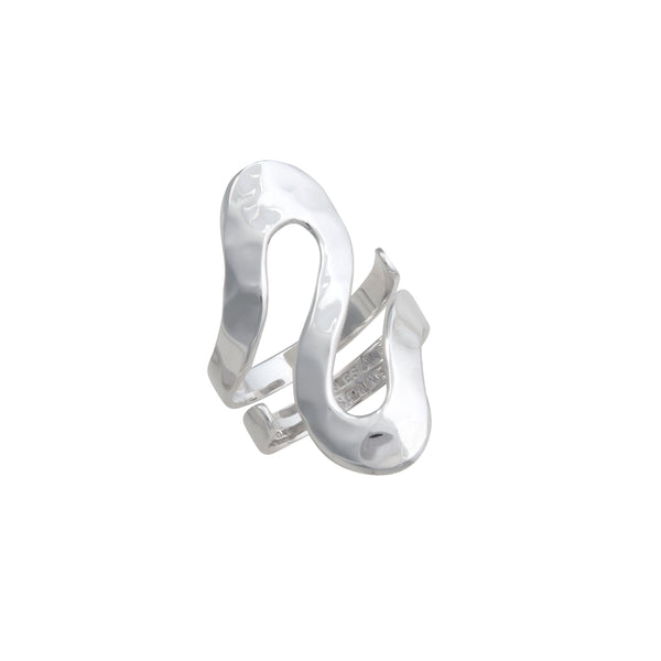 Charles Albert Sterling Silver Serpentine Hammered Adjustable Ring Sterling Silver Rings