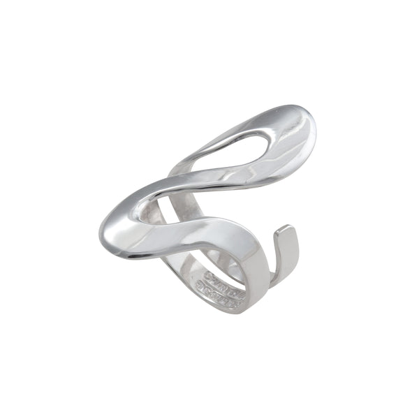 Charles Albert Sterling Silver Serpentine High Polish Adjustable Ring Sterling Silver Rings