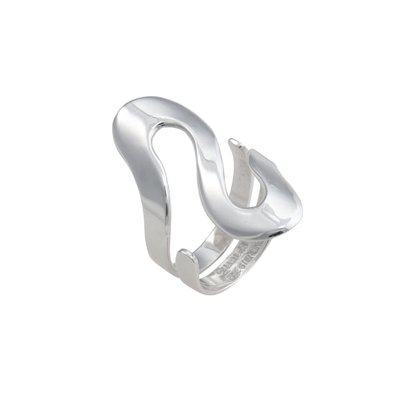 Charles Albert Sterling Silver Serpentine High Polish Adjustable Ring Sterling Silver Rings