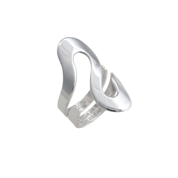 Charles Albert Sterling Silver Serpentine High Polish Adjustable Ring Sterling Silver Rings