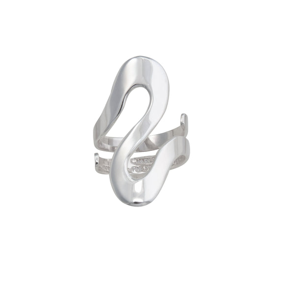 charles albert Sterling Silver Serpentine High Polish Adjustable Ring Sterling Silver Rings