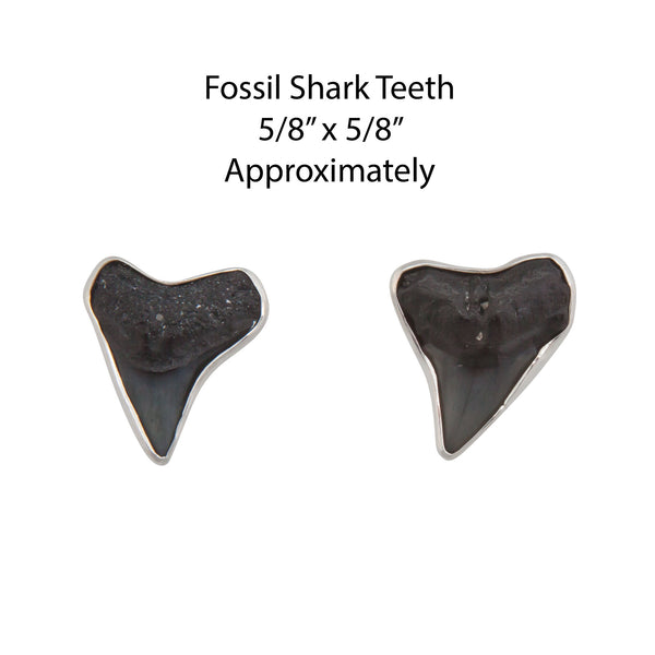 Charles Albert Sterling Silver Shark Teeth Post Earrings Sterling Silver Earrings