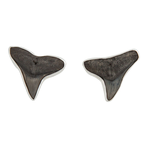 Charles Albert Sterling Silver Shark Teeth Post Earrings Sterling Silver Earrings