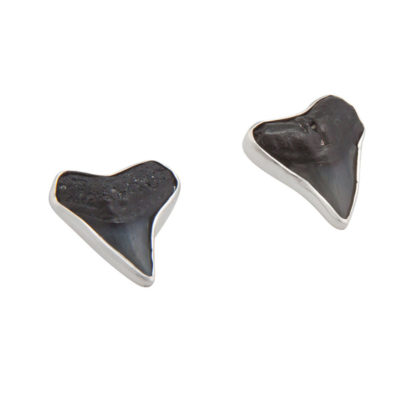 charles albert Sterling Silver Shark Teeth Post Earrings Sterling Silver Earrings