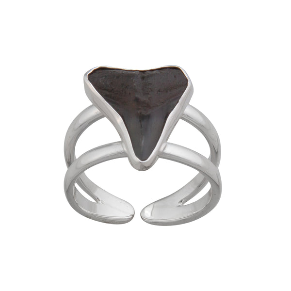 Charles Albert Sterling Silver Shark Tooth Adjustable Cuff Ring Sterling Silver Rings