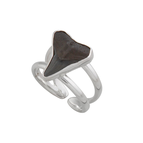 charles albert Sterling Silver Shark Tooth Adjustable Cuff Ring Sterling Silver Rings