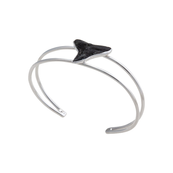 Charles Albert Sterling Silver Shark Tooth Double Band Petite Cuff Sterling Silver Bracelets + Cuffs
