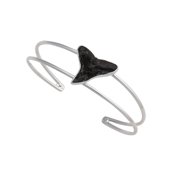 Charles Albert Sterling Silver Shark Tooth Double Band Petite Cuff Sterling Silver Bracelets + Cuffs