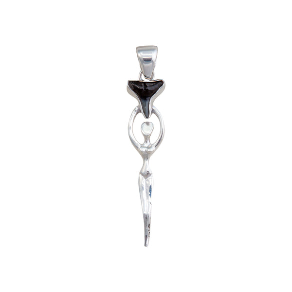 charles albert Sterling Silver Shark Tooth Goddess Pendant Sterling Silver Pendants