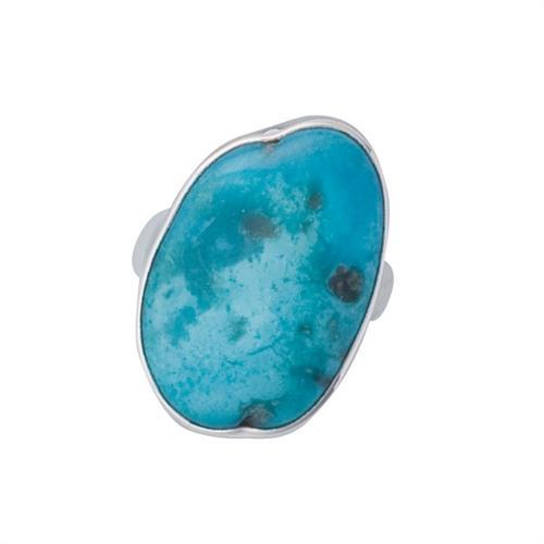 charles albert Sterling Silver Sleeping Beauty Turquoise Adjustable Ring Sterling Silver Rings