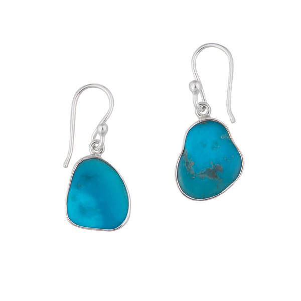 charles albert Sterling Silver Sleeping Beauty Turquoise Drop Earrings Sterling Silver Earrings