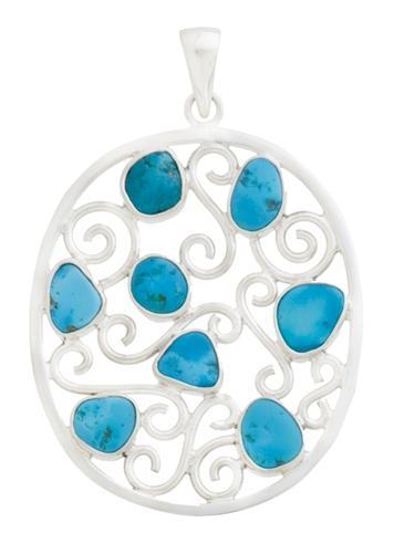 charles albert Sterling Silver Sleeping Beauty Turquoise Pendant Sterling Silver Pendants