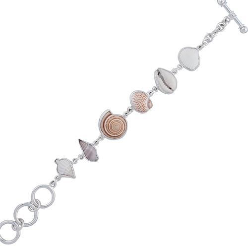 charles albert Sterling Silver Small Multi-Shell Bracelet Sterling Silver Bracelets + Cuffs