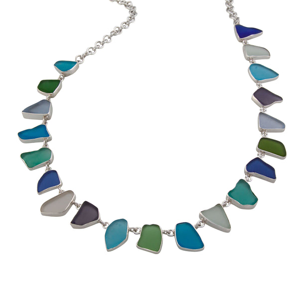Charles Albert Sterling Silver Small Recycled Glass Necklace Sterling Silver Necklaces