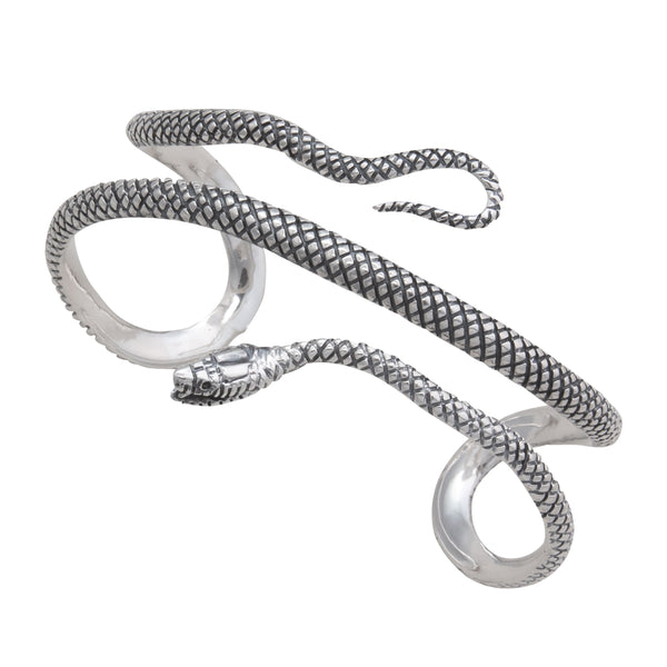 Charles Albert Sterling Silver Snake Oxidized Cuff Sterling Silver Bracelets + Cuffs