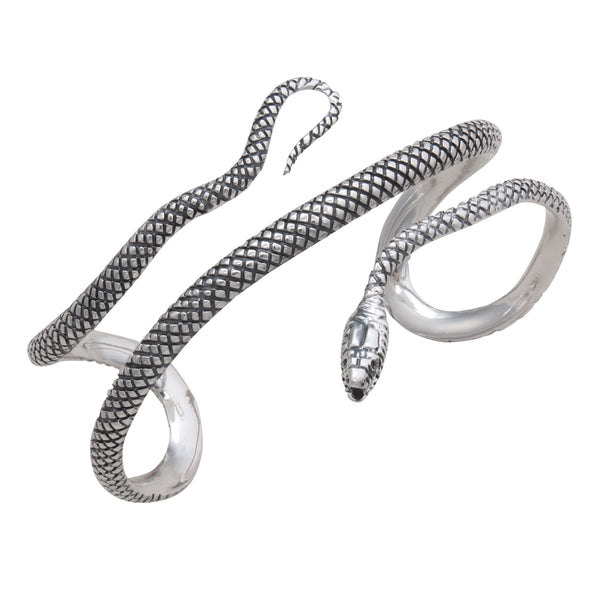 Charles Albert Sterling Silver Snake Oxidized Cuff Sterling Silver Bracelets + Cuffs