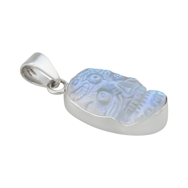 Charles Albert Sterling Silver Sugar Skull Luminite Pendant Sterling Silver Pendants