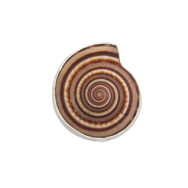 Charles Albert Sterling Silver Sundial Shell Adjustable Ring Sterling Silver Rings