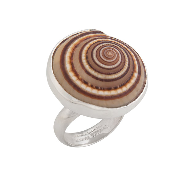 charles albert Sterling Silver Sundial Shell Adjustable Ring Sterling Silver Rings