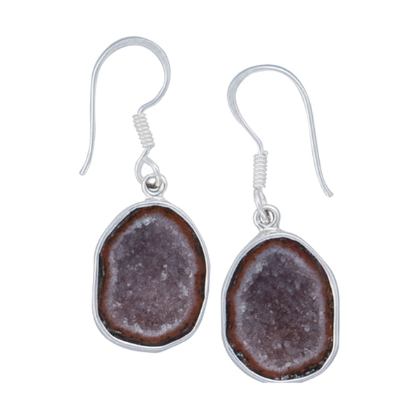charles albert Sterling Silver Tabasco Geode Drop Earrings Sterling Silver Earrings