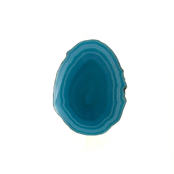 charles albert Sterling Silver Teal Agate Slice Adjustable Ring 30% Off - Discontinued Items