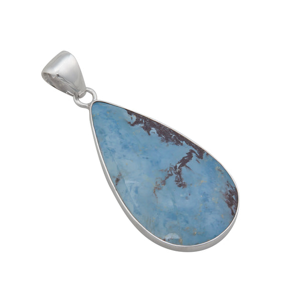 Charles Albert Sterling Silver Teardrop Aztec Lapis Pendant Sterling Silver Pendants