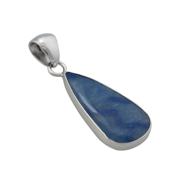 Charles Albert Sterling Silver Teardrop Blue Aventurine Pendant Sterling Silver Pendants
