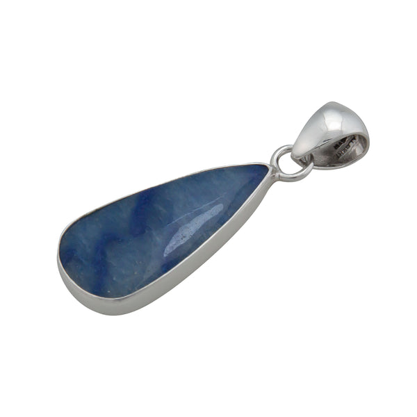Charles Albert Sterling Silver Teardrop Blue Aventurine Pendant Sterling Silver Pendants