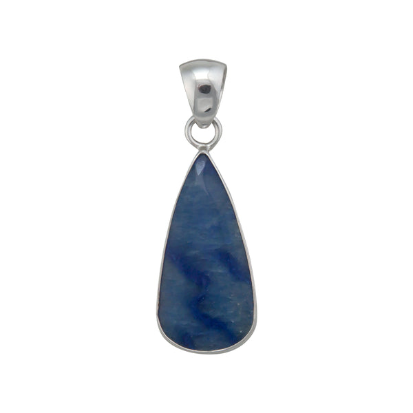 charles albert Sterling Silver Teardrop Blue Aventurine Pendant Sterling Silver Pendants