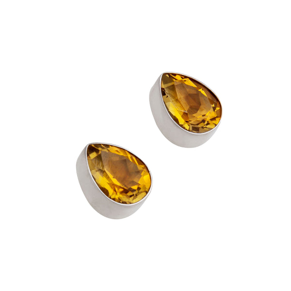 Charles Albert Sterling Silver Teardrop Citrine Post Earrings 15% Off - Discontinued Items