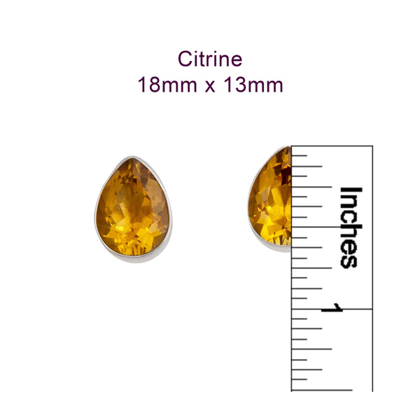 Charles Albert Sterling Silver Teardrop Citrine Post Earrings 15% Off - Discontinued Items
