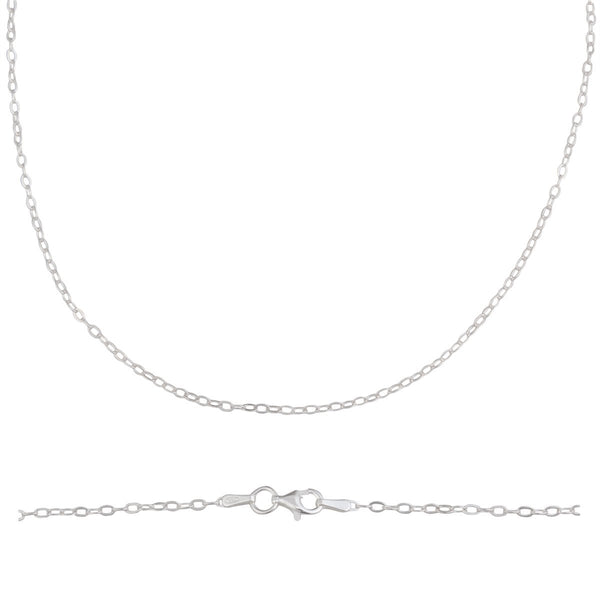 charles albert Sterling Silver Thin Drop Oval Link Chain Sterling Silver Chains + Neckwires
