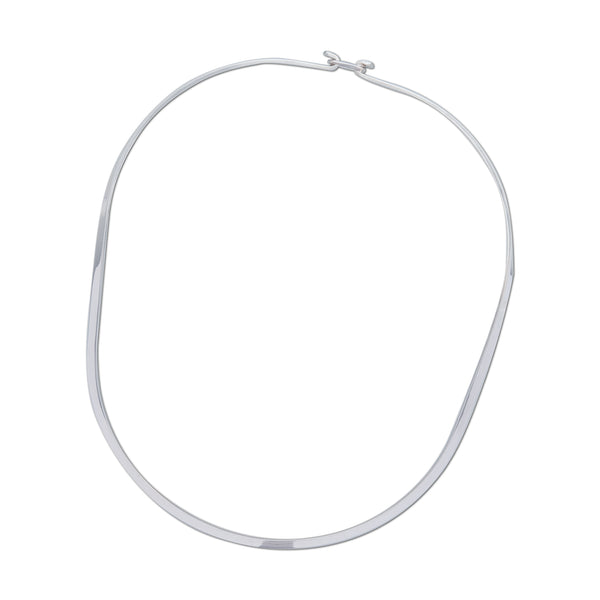 charles albert Sterling Silver Thin Oval Neckwire with Clasp Sterling Silver Chains + Neckwires