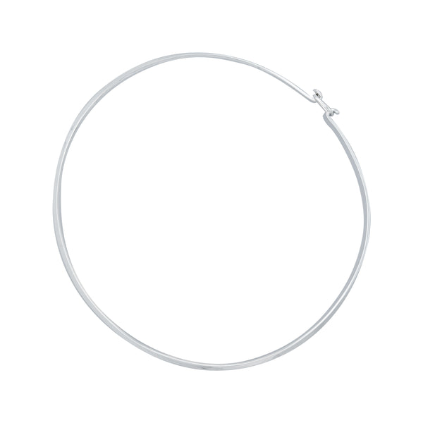 Charles Albert Sterling Silver Thin Round Neckwire With Clasp Sterling Silver Chains + Neckwires