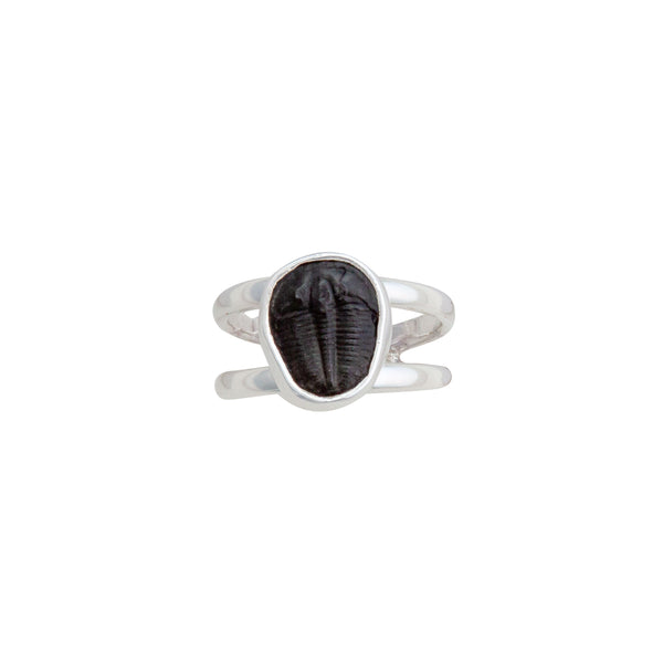 charles albert Sterling Silver Trilobite Adjustable Adjustable Cuff Ring Sterling Silver Rings