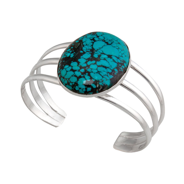 Charles Albert Sterling Silver Turquoise Multi-Band Cuff Sterling Silver Bracelets + Cuffs