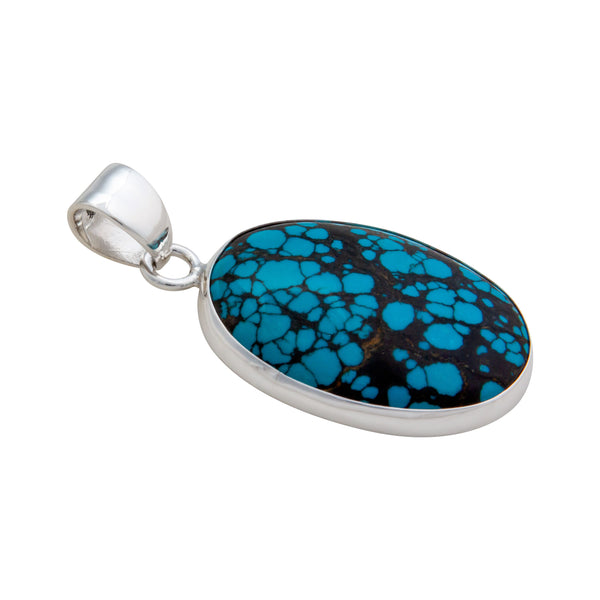 Charles Albert Sterling Silver Turquoise Oval Pendant Sterling Silver Pendants