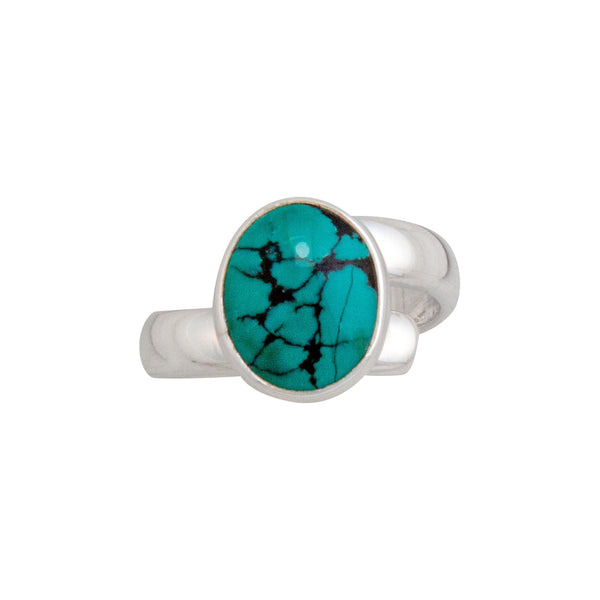 Charles Albert Sterling Silver Turquoise Petite Adjustable Ring Sterling Silver Rings