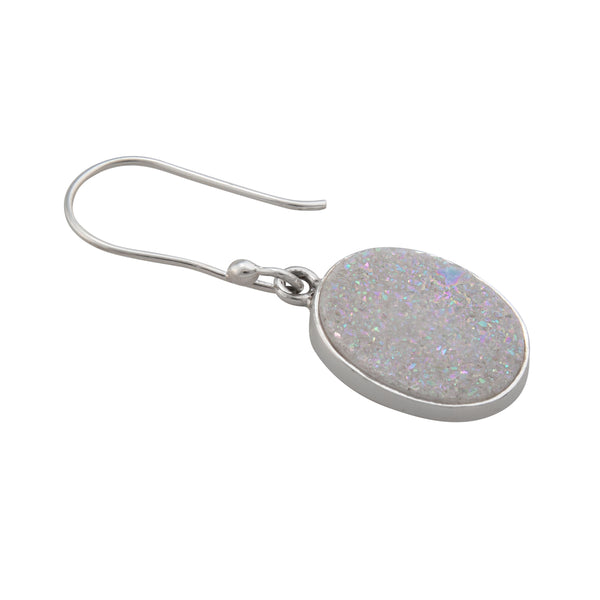 Charles Albert Sterling Silver White Druzy Drop Earrings Sterling Silver Earrings