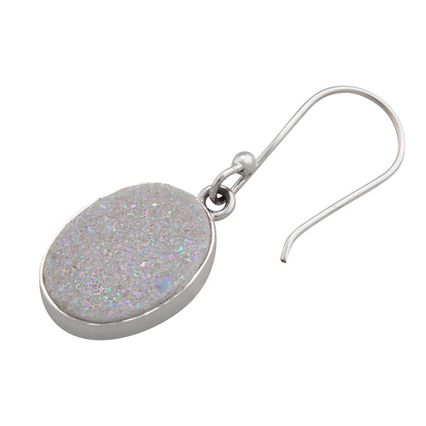 Charles Albert Sterling Silver White Druzy Drop Earrings Sterling Silver Earrings