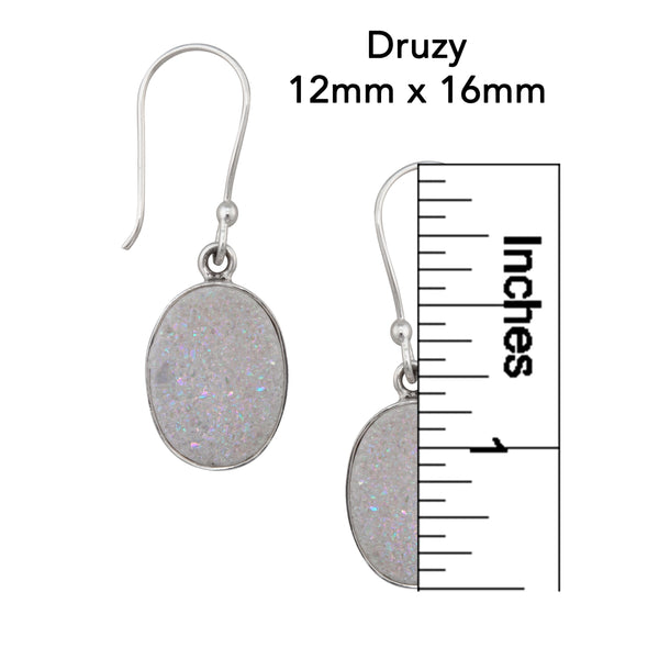 Charles Albert Sterling Silver White Druzy Drop Earrings Sterling Silver Earrings
