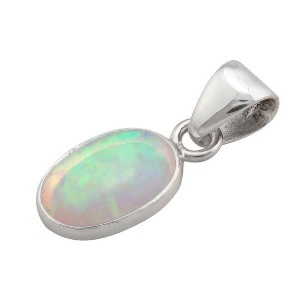Charles Albert Sterling Silver White Synthetic Opal Pendant Sterling Silver Pendants